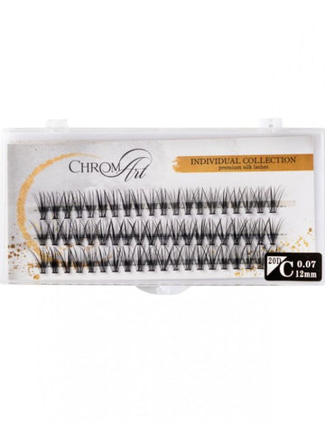 ChromArt Premium Silk Lashes - Curl C - 12 mm - 60 smocuri