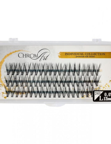 ChromArt Premium Silk Lashes - Curl L - 12mm - 60 smocuri