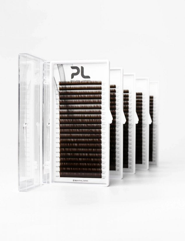 Extensii de gene Dark Chocolate curbura M - Pavlova Lashes