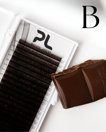 Extensii de gene Dark Chocolate curbura B - Pavlova Lashes