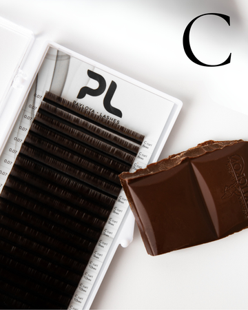 Extensii de gene Dark Chocolate curbura C - Pavlova Lashes