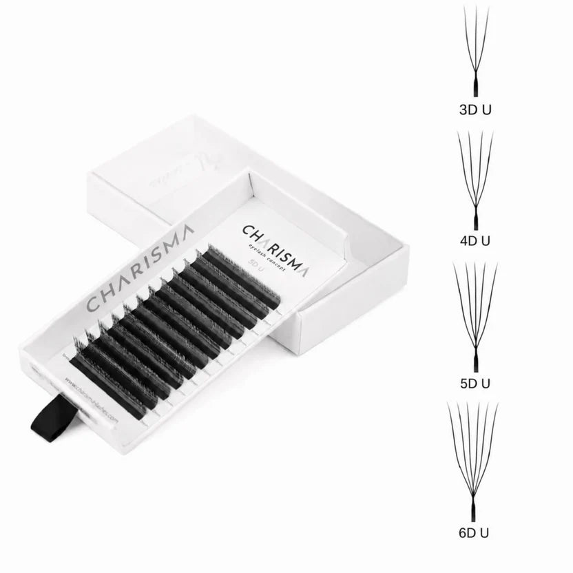 SPEEDY Lashes U - shape Premade Fans Black - D / 5DU 0.07 / MIX 7-13 mm