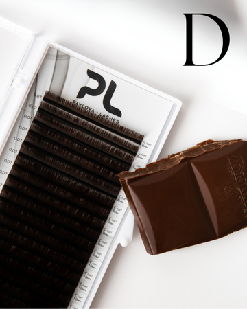 Extensii de gene Dark Chocolate curbura D - Pavlova Lashes